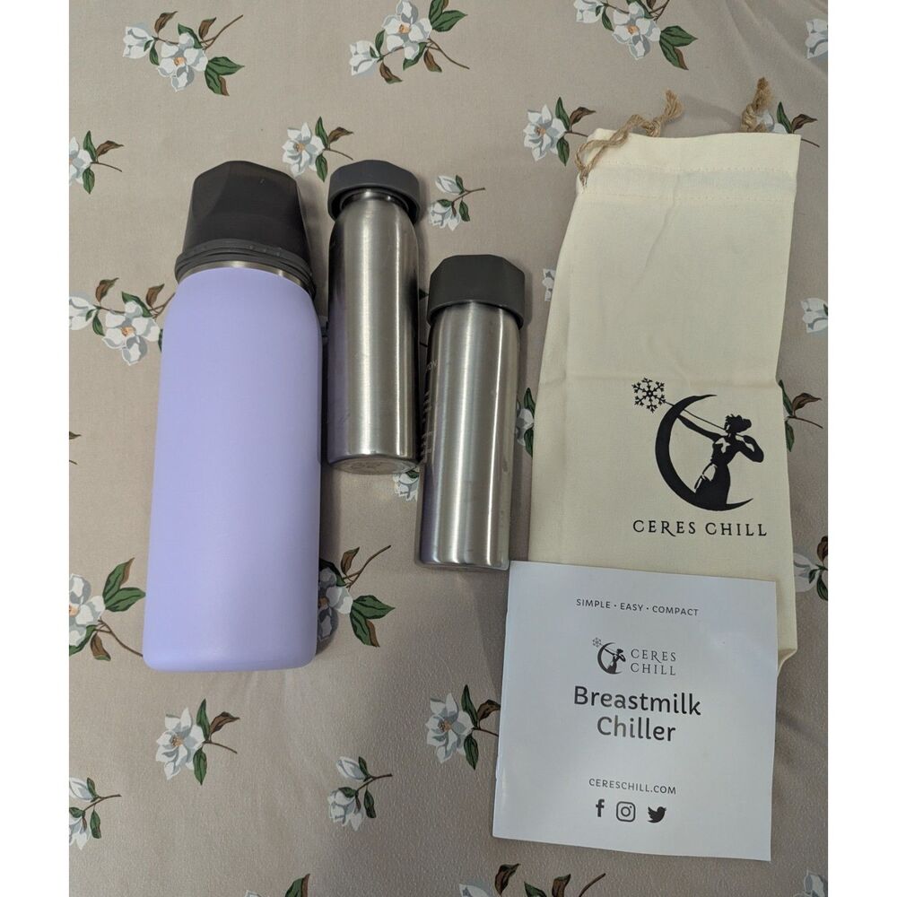 Ceres Chill Lilac Purple Nursing/Pumping Bottle and Accessories